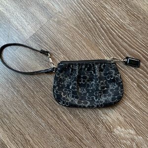 Coach Black and Silver Wristlet